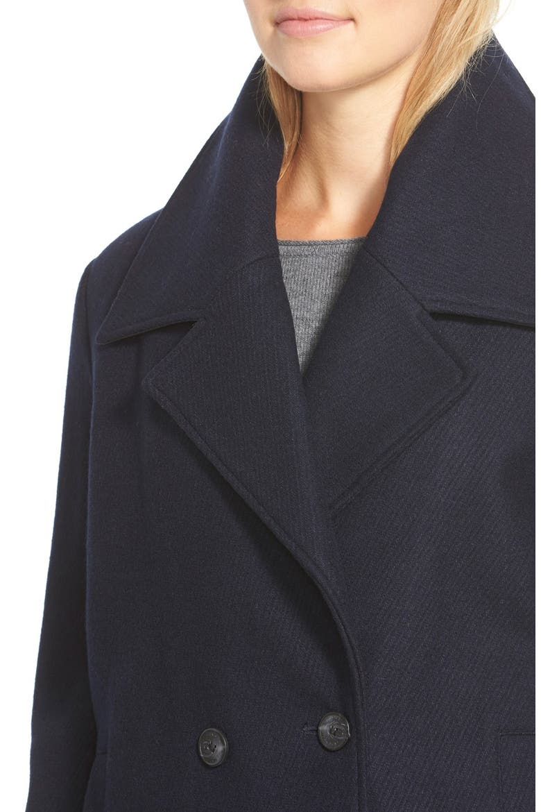 'Natalie' Twill Wool Blend Boyfriend Coat, Alternate, color, DENIM