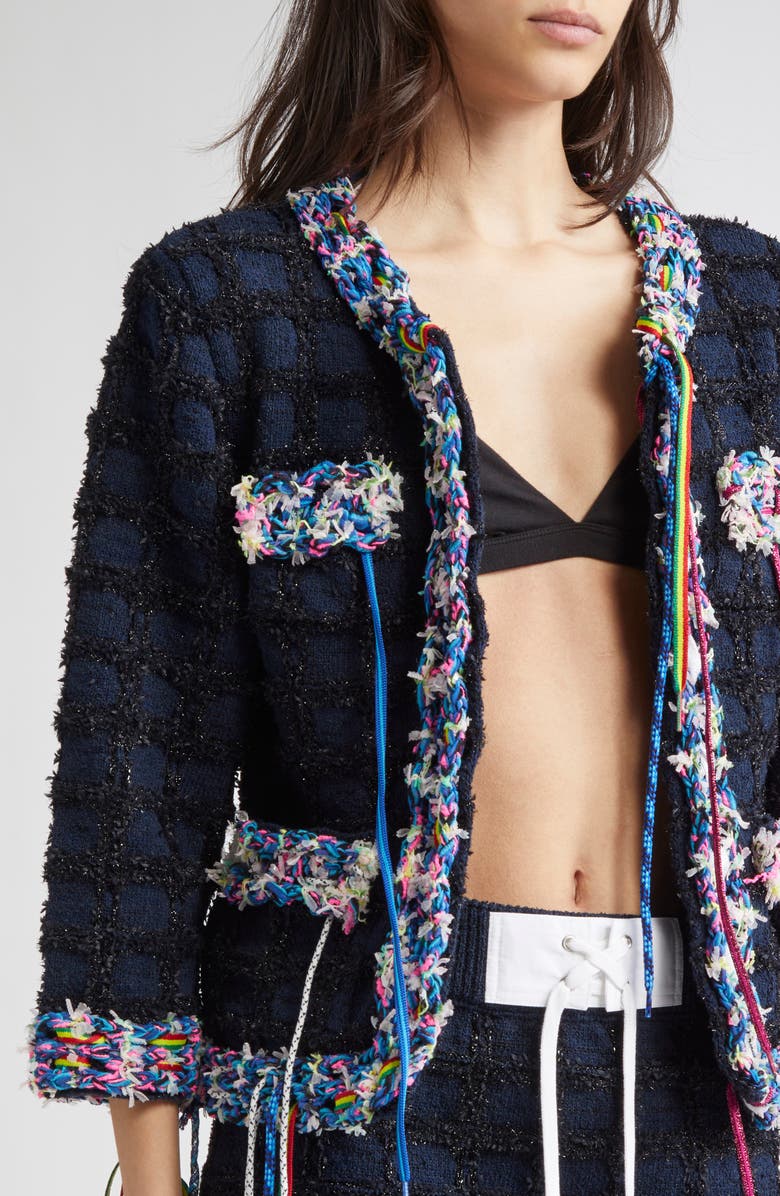 JULIE KEGELS Kerry Metallic Tweed Jacket, Alternate, color, 