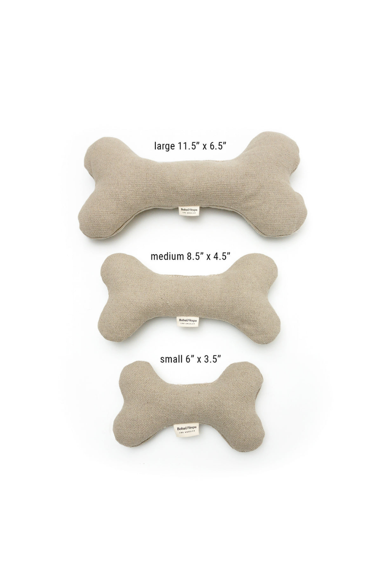 The Kind Pet Plush Hemp Dog Bone Toy for Gentle Chewers, Alternate, color, Ivory