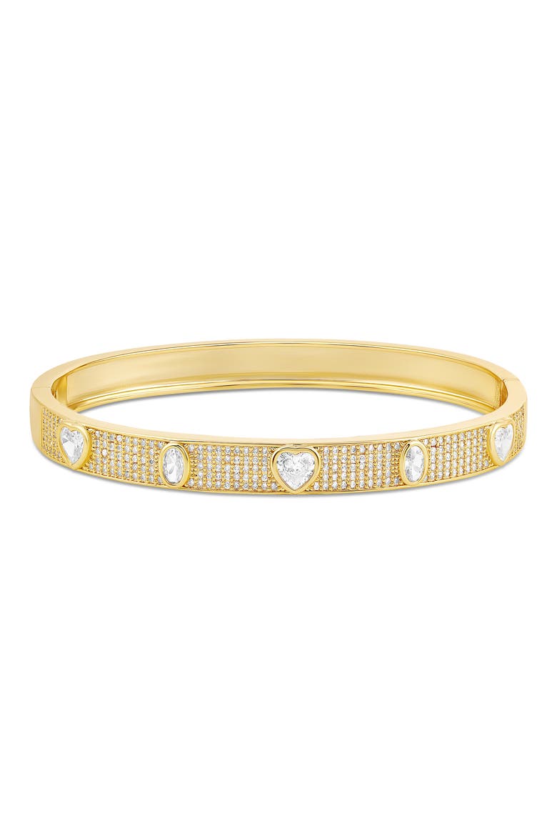 Cubic Zirconia Bangle, Main, color, GOLD/ WHITE