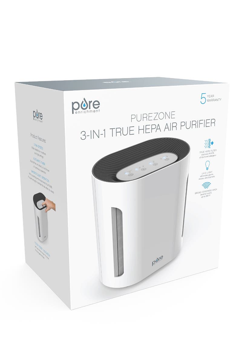 PureZone 3-in-1 True HEPA Air Purifier, Alternate, color, WHITE