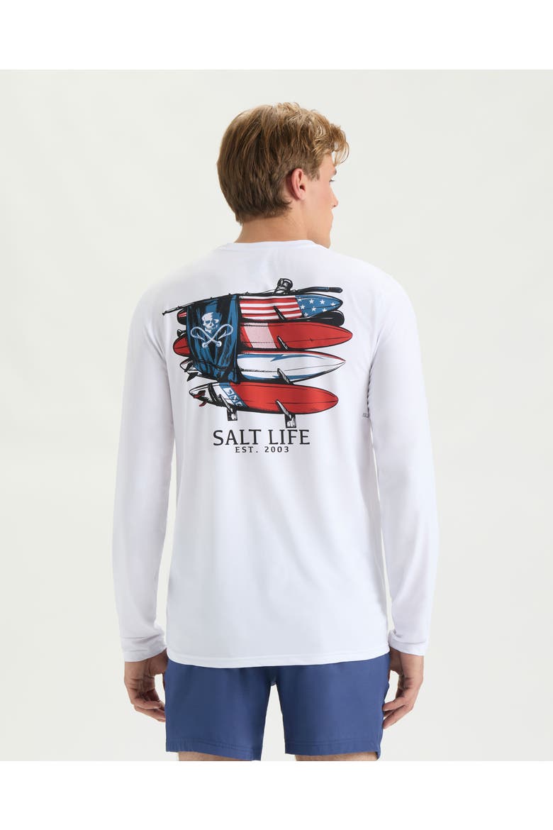 American Quiver Long Sleeve Performance Shirt, Alternate, color, White