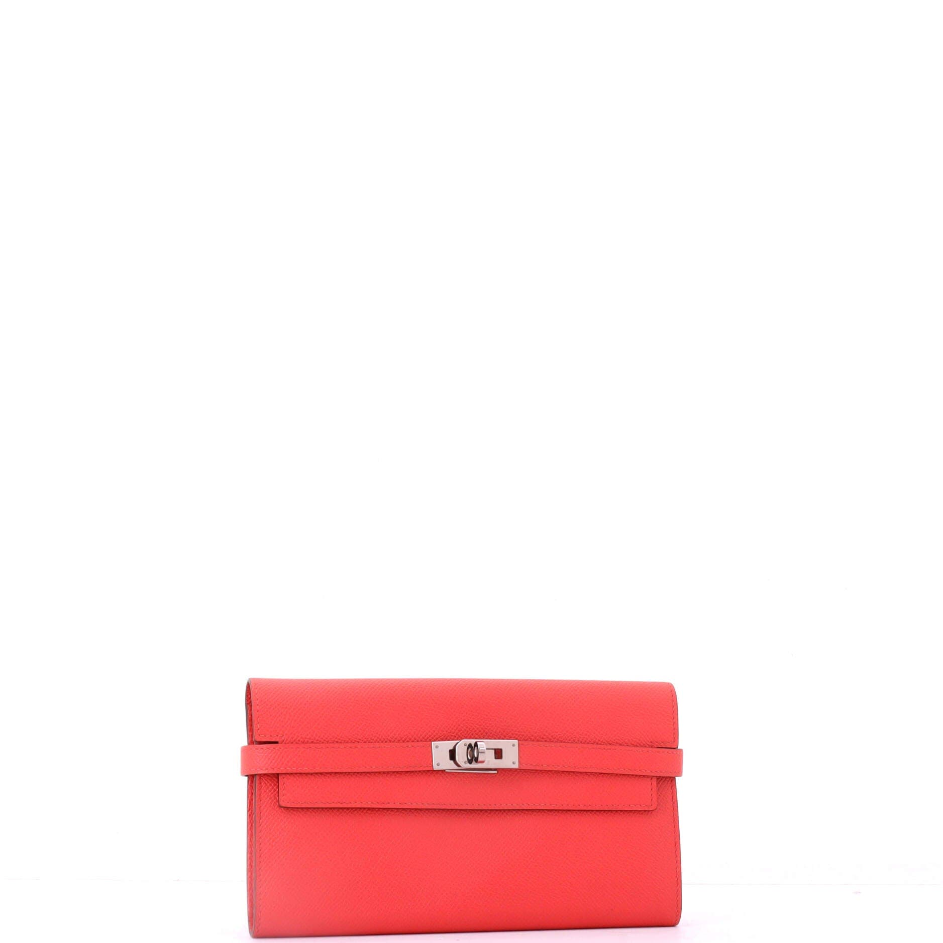 Pre-Owned Hermes Kelly Wallet Epsom Long, Alternate, color, Rouge Pivoine
