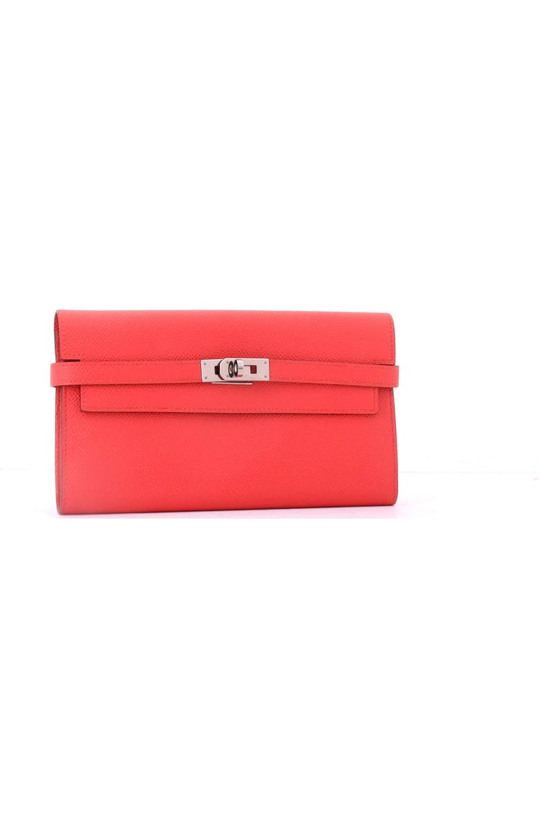 Pre-Owned Hermes Kelly Wallet Epsom Long, Alternate, color, Rouge Pivoine
