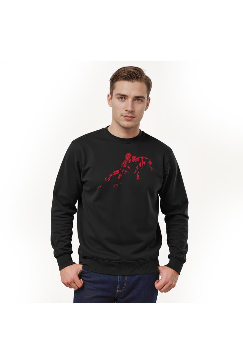 Men's Marvel Spider-Man Vintage Red Wraith Shadow Pose  Sweatshirt, Main, color, Black