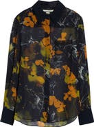 Jason Wu Collection Shadow Floral Georgette Button-Up Shirt