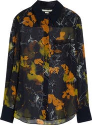 Jason Wu Collection Shadow Floral Georgette Button-Up Shirt