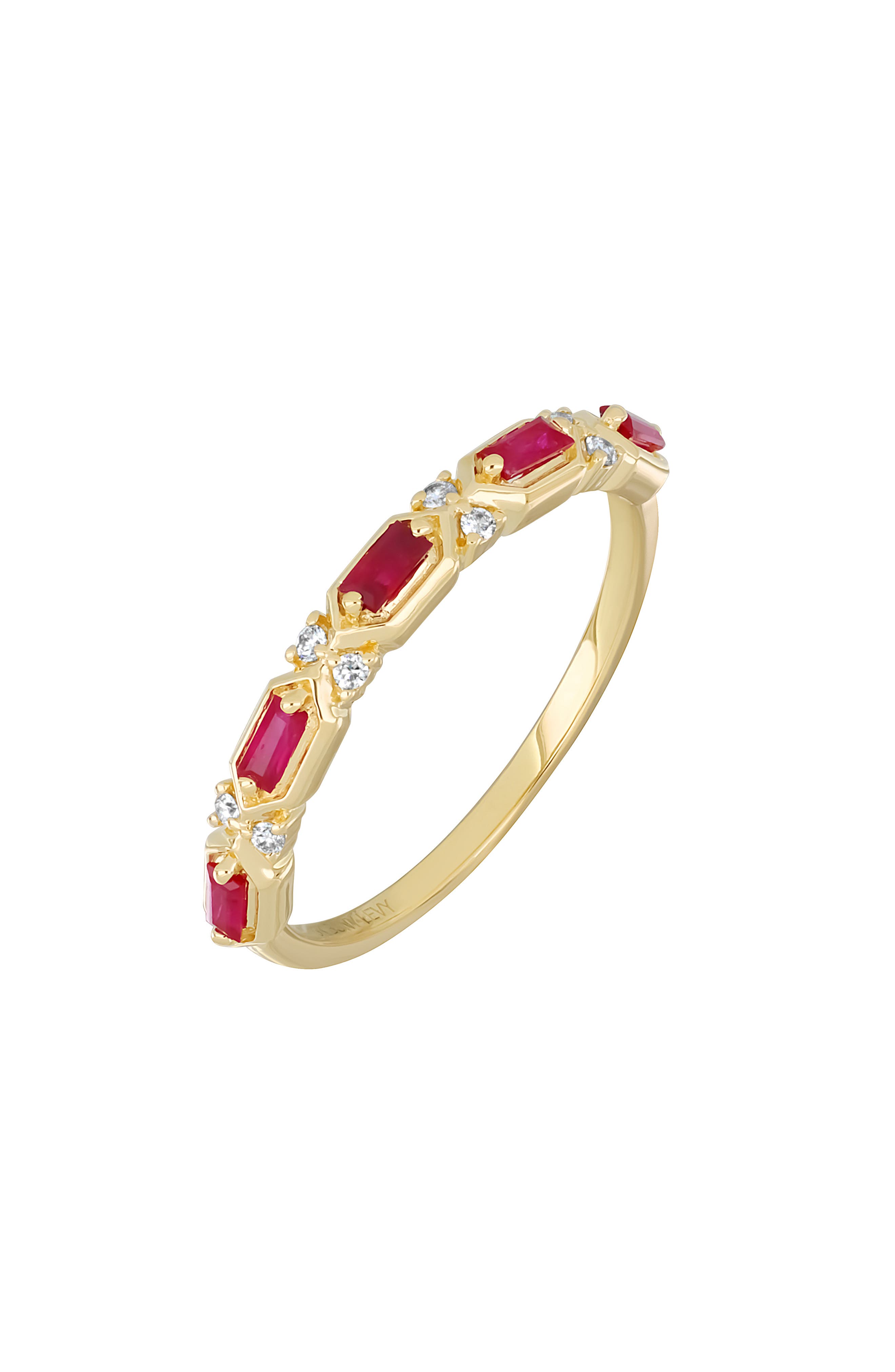 Bony Levy El Mar Baguette Diamond & Ruby Ring