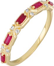 Bony Levy El Mar Baguette Diamond & Ruby Ring