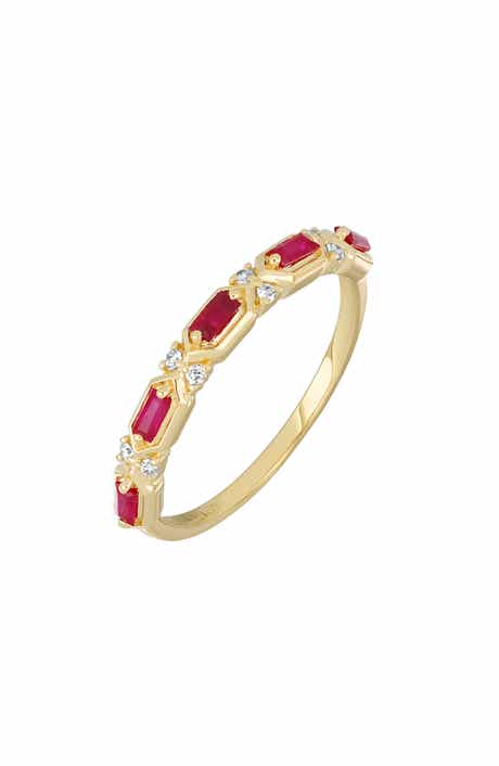 Bony Levy El Mar Baguette Diamond & Ruby Ring