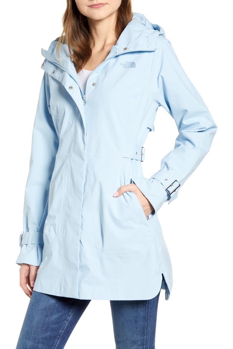 City Breeze Waterproof Trench Raincoat, Alternate, color, ANGEL FALL BLUE