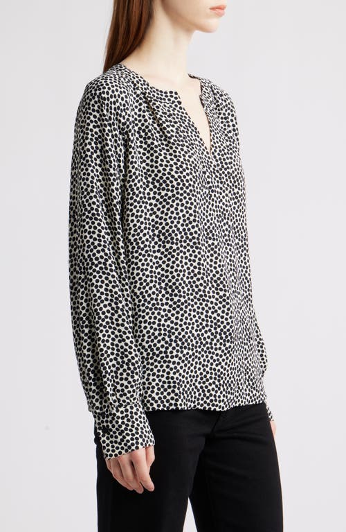 Nic + Zoe Nic+zoe Spotted Around Long Sleeve Top In Gray