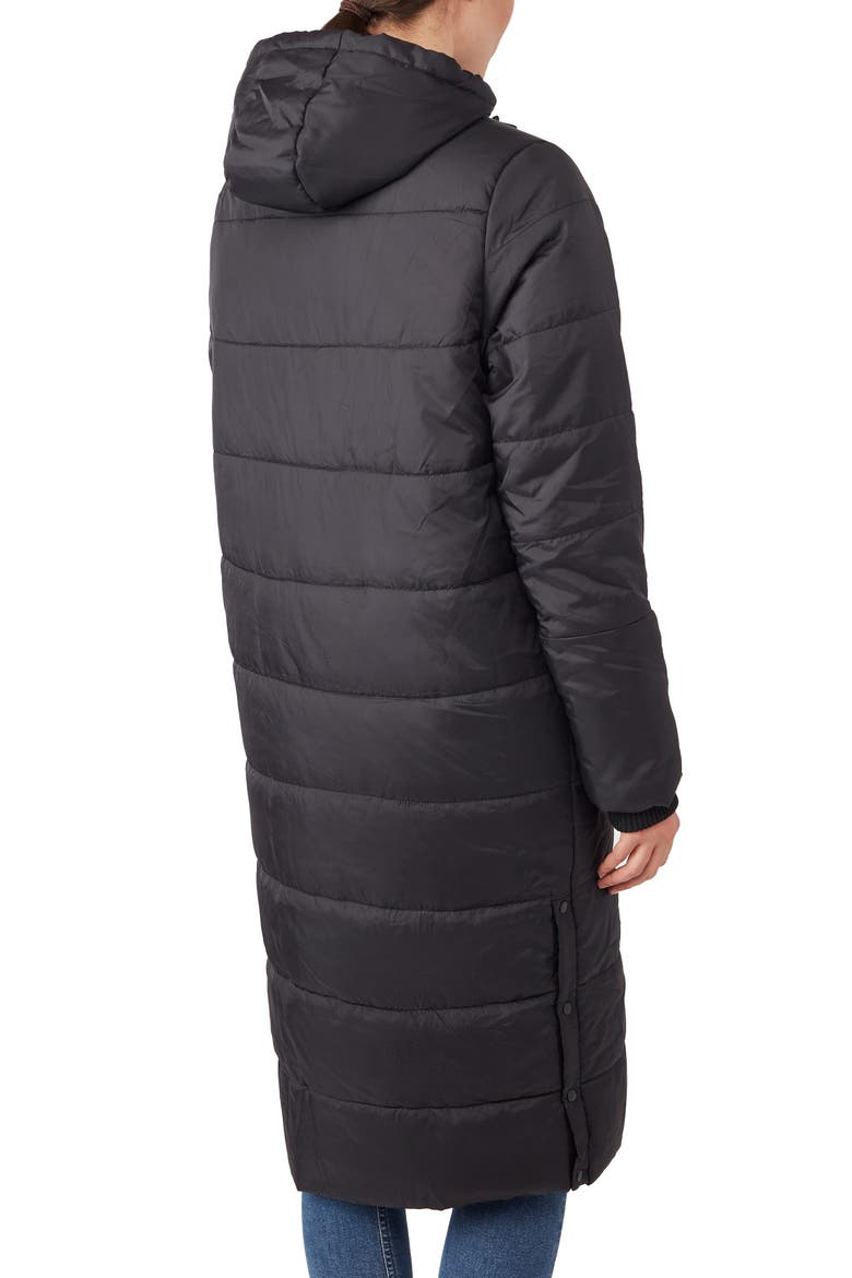 3-in-1 Long Quilted Waterproof Maternity Puffer Coat, Alternate, color, BLACK