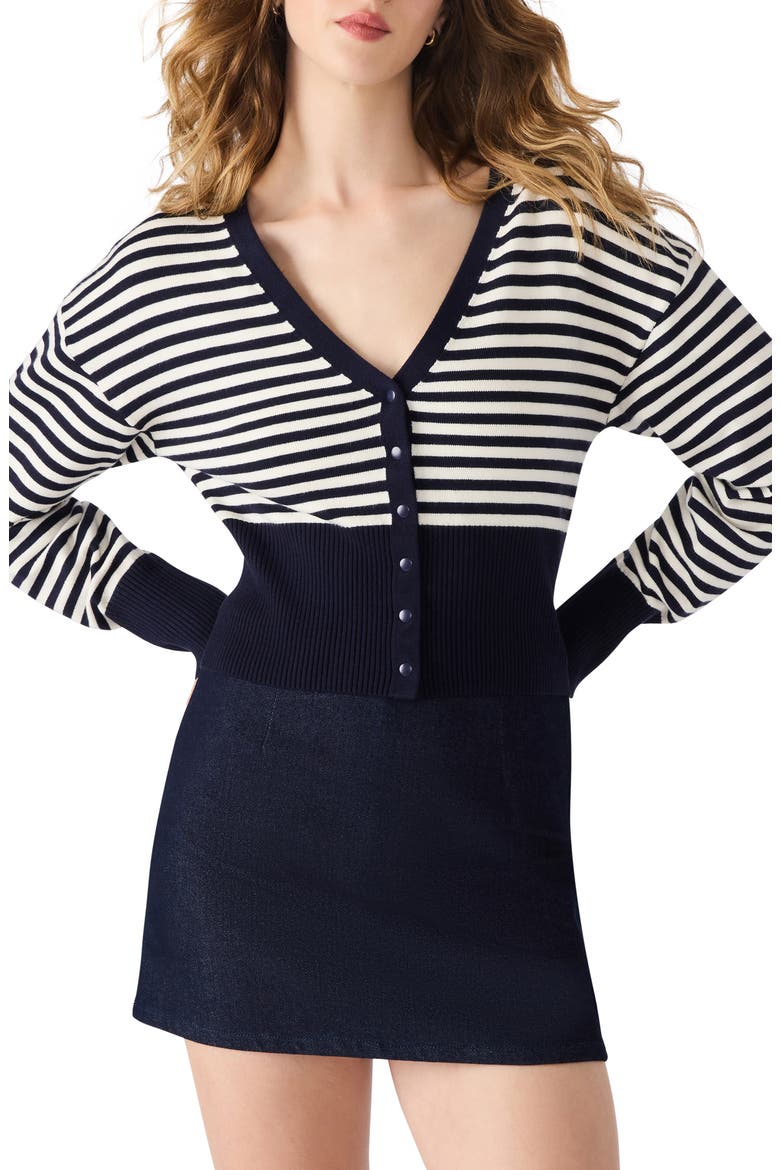 Lauryn Stripe Crop Cardigan, Main, color, MIDNIGHT
