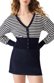 Steve Madden Lauryn Stripe Crop Cardigan