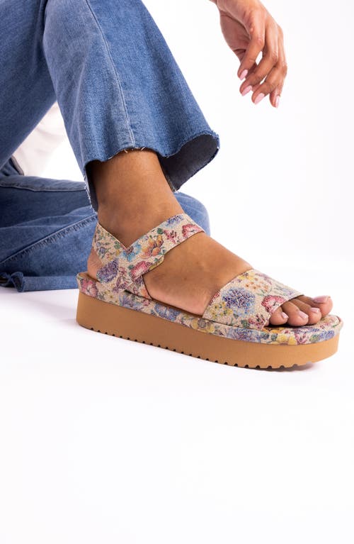 L'amour Des Pieds Abrilla Slingback Platform Sandal In Beige/pastel