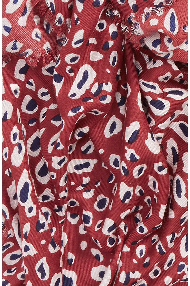 Leopard Print Scarf, Alternate, color, OXBLOOD