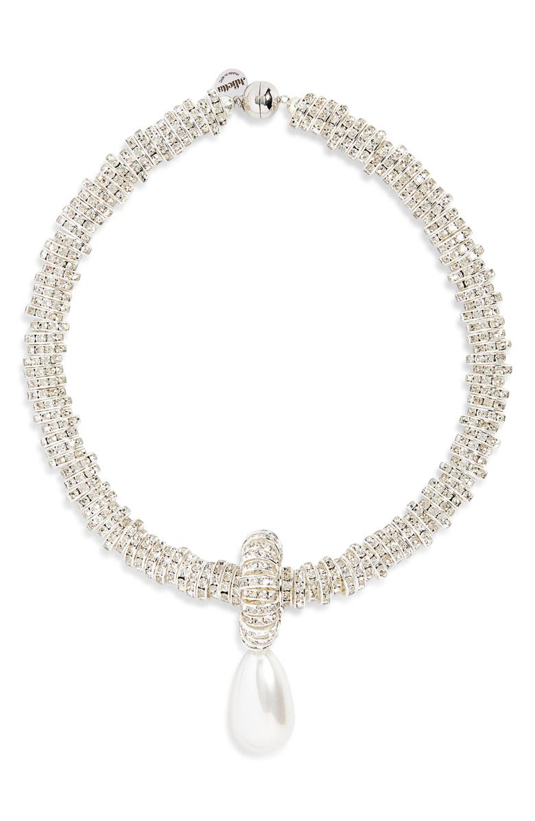 Julietta Faux Pearl Pendant Necklace, Main, color, 