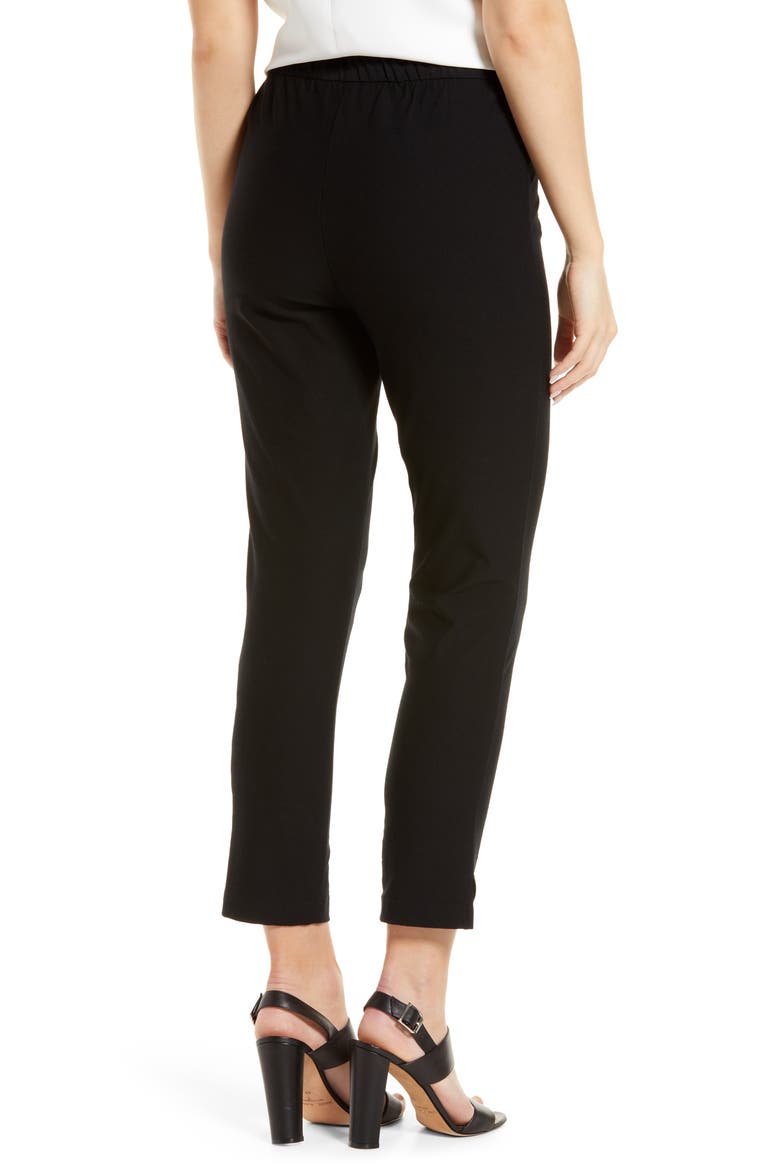 Studio Pull-On Crepe Pants, Alternate, color, BLACK