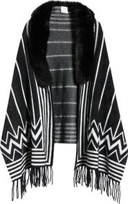 NIKKI LUND Lagertha Faux Fur Trim Wrap