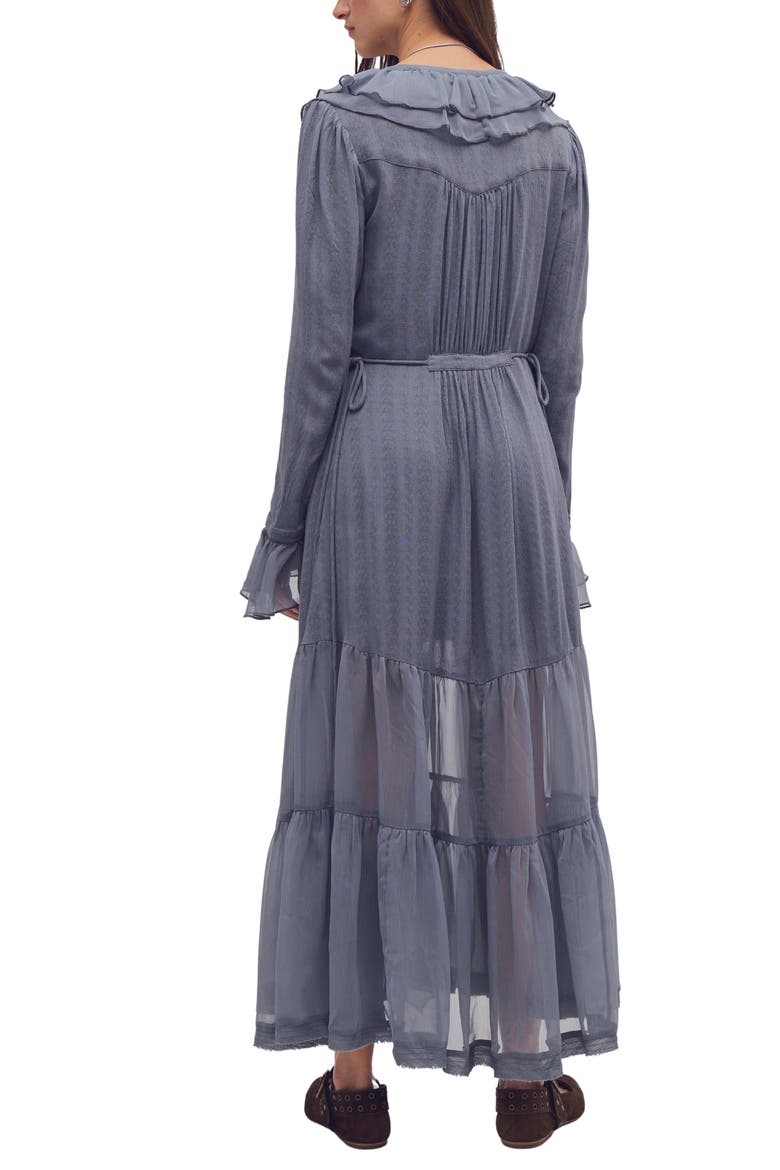 Isla Ruffle Long Sleeve Midi Dress, Alternate, color, STONE VALLEY