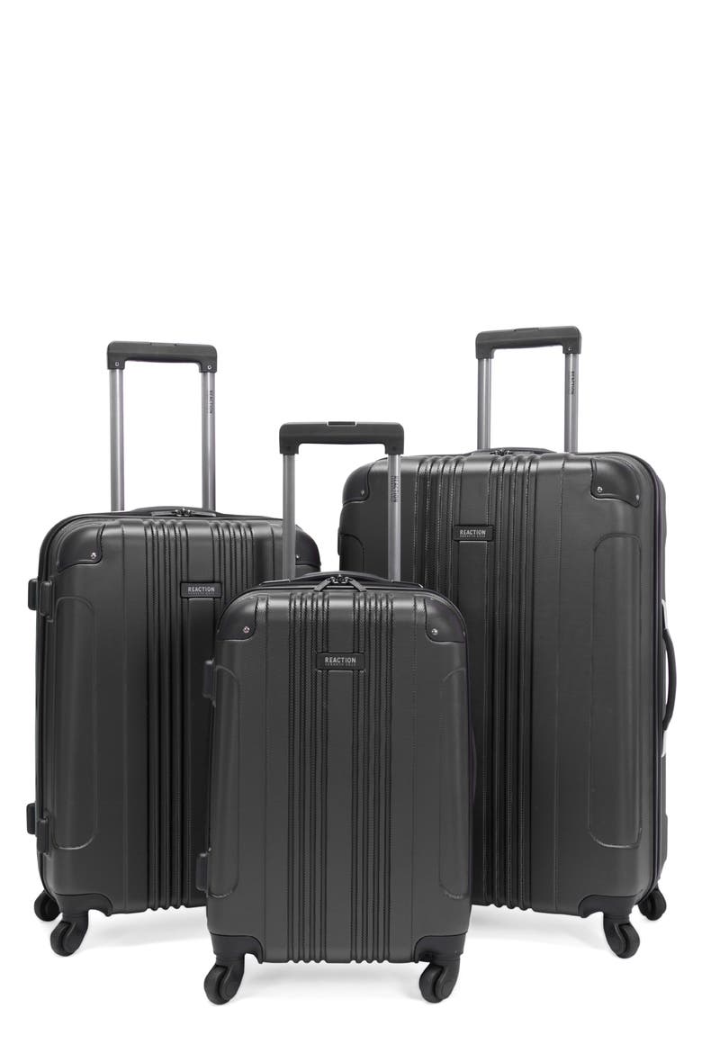 3-Piece 4-Wheel Spinner Lightweight Luggage Set, Main, color, CHARCOAL