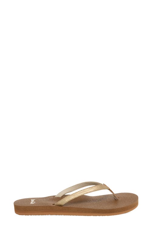Sanuk Yoga Joy Ii Flip Flop In Gold