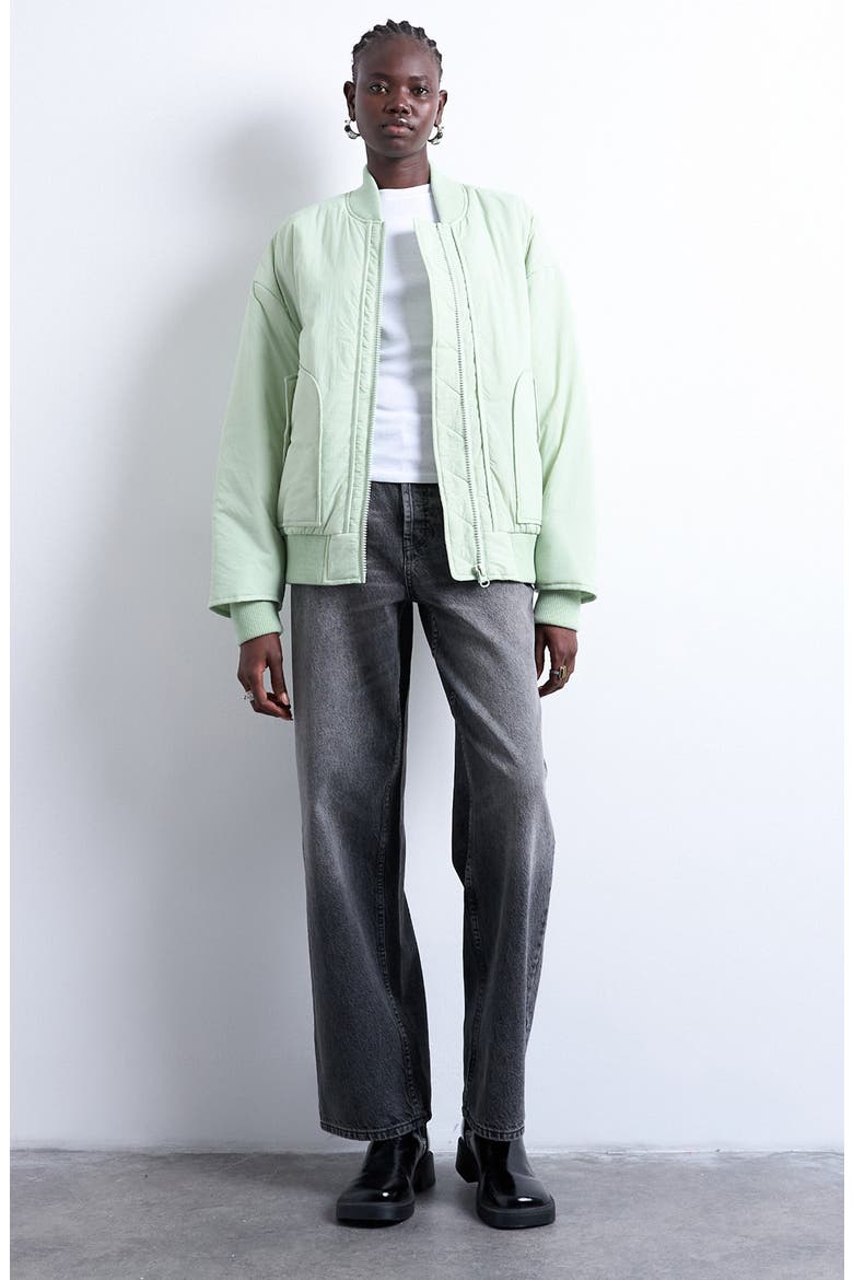 Techy Bomber Jacket, Alternate, color, LIGHT GREEN
