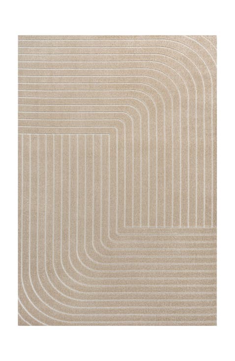 Odense High-Low Minimalist Angle Geometric Indoor/Outdoor Area Rug