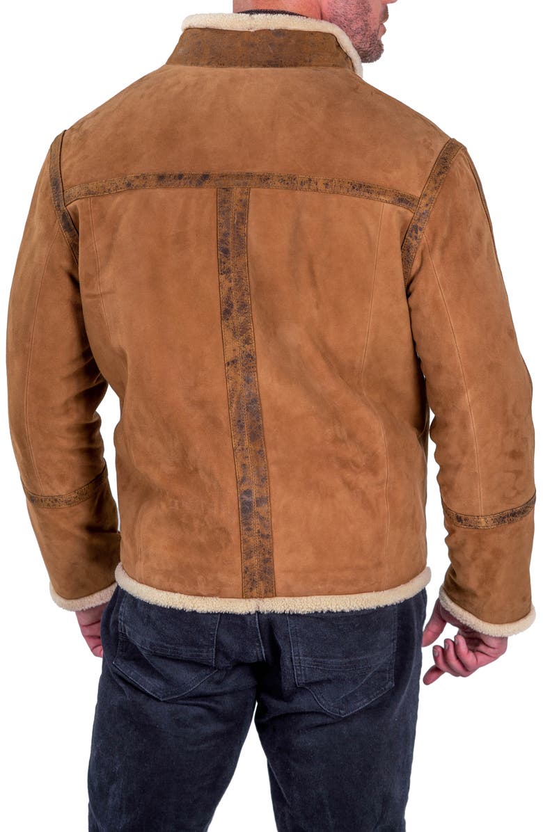 Comstock & Co. Montana Suede Jacket with Genuine Shearling Trim, Alternate, color,