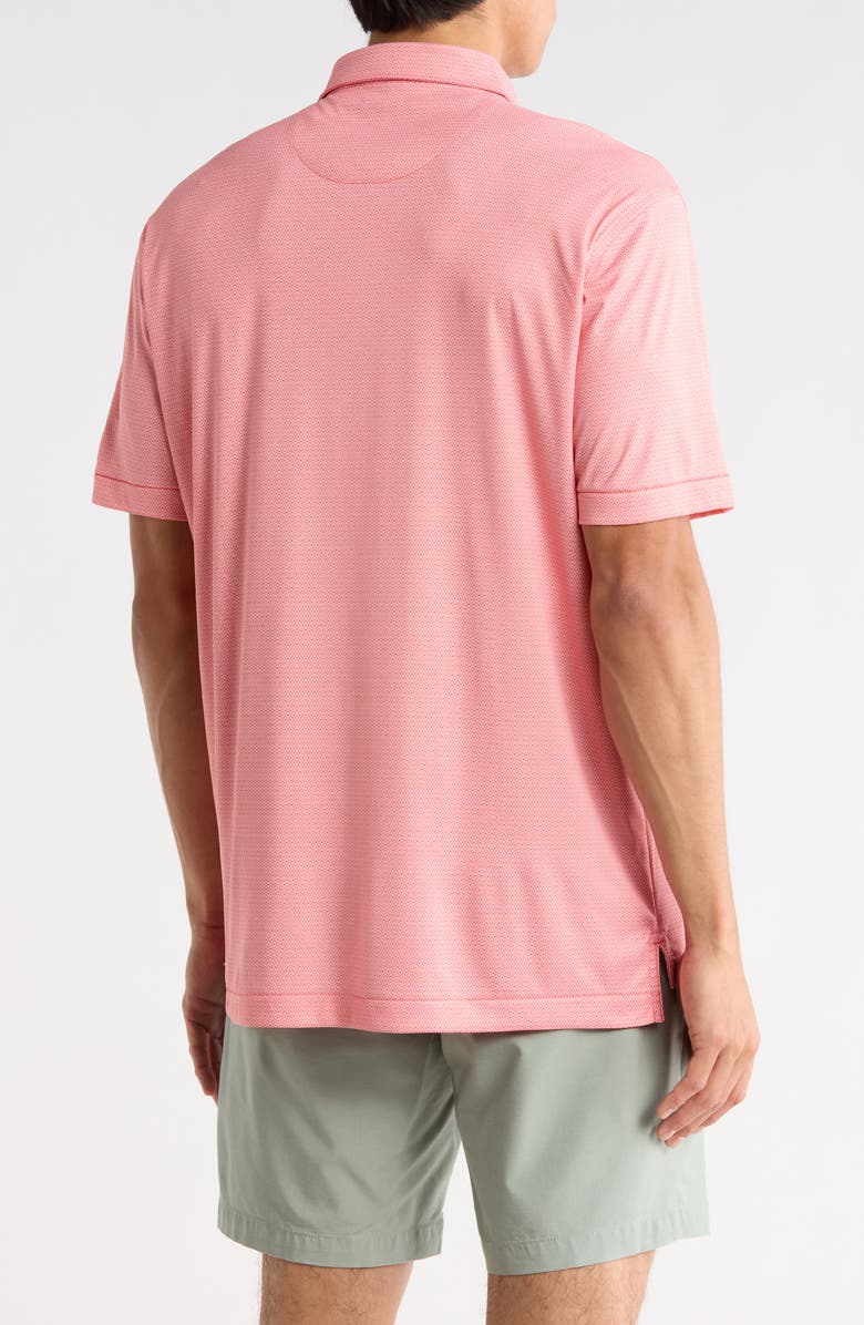 Peter Millar Featherweight Geo Link Print Performance Knit Polo, Alternate, color, Azalea