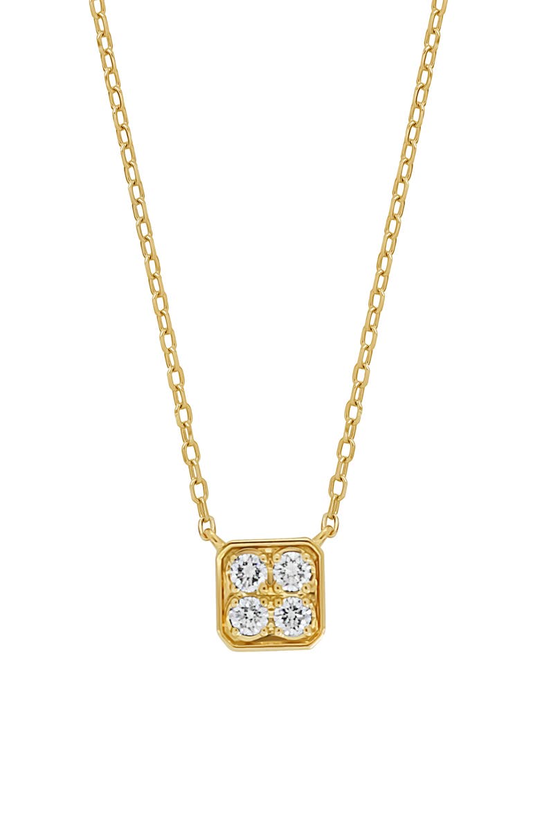 Bony Levy Florentine 18K Yellow Gold Diamond Square Pendant Necklace, Main, color, 18K Yellow Gold