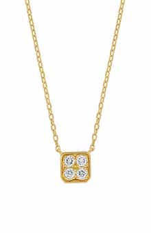 Bony Levy Florentine 18K Yellow Gold Diamond Square Pendant Necklace