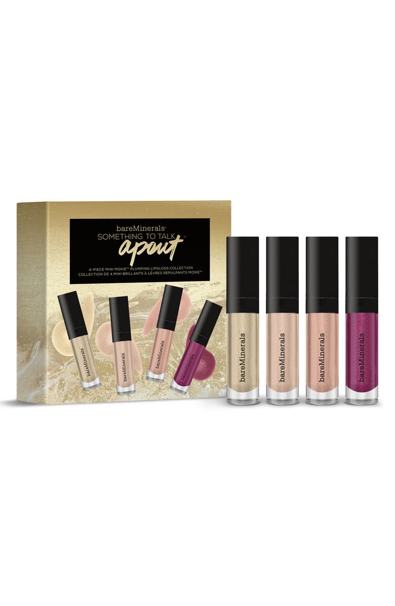 bareMinerals<sup>®</sup> Four-Piece Mini Moxie Plumping Lipgloss Collection, Main, color,