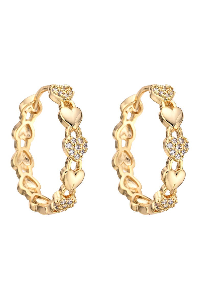 Anya Set of 3 Cubic Zirconia Huggie Hoop Earrings, Alternate, color, GOLD