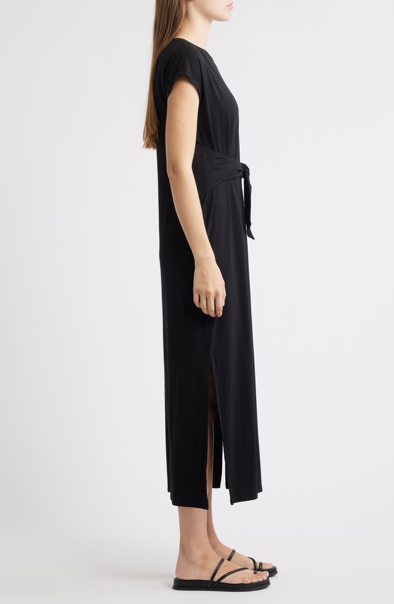 Eileen Fisher Crewneck Maxi Dress, Alternate, color, Black