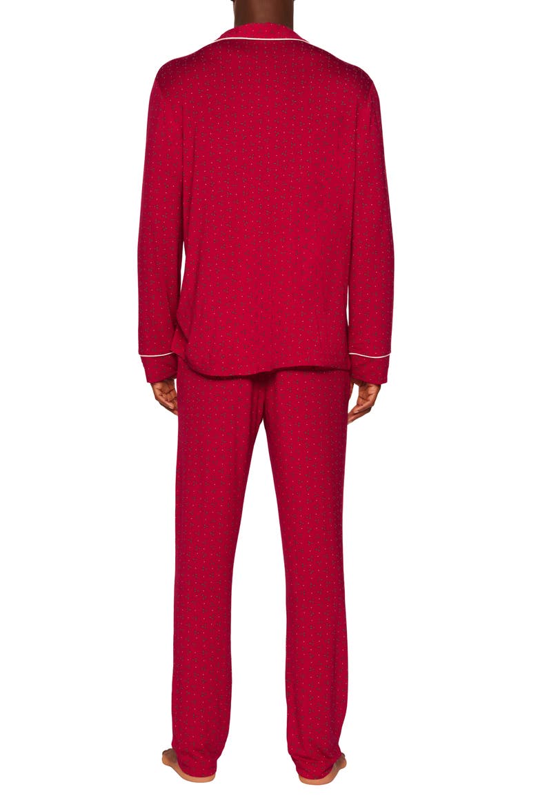William Print Stretch Tencel® Modal Pajamas, Alternate, color, HOLLYBERRY HOLLY RED/ IVORY