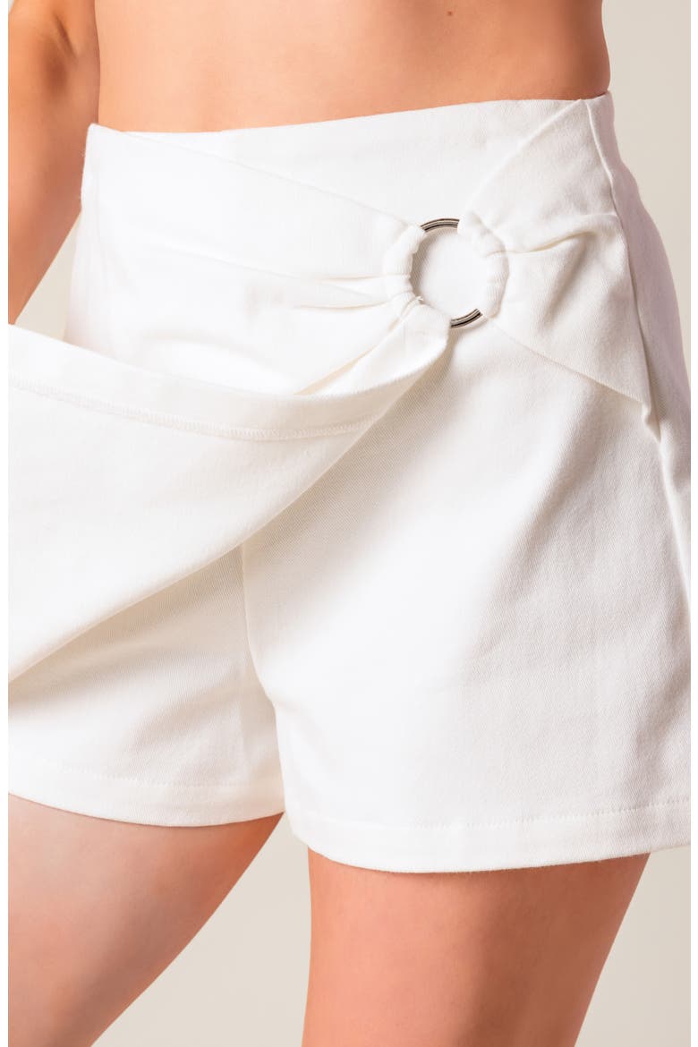 Solid Stretch Cotton Skort, Alternate, color, WHITE