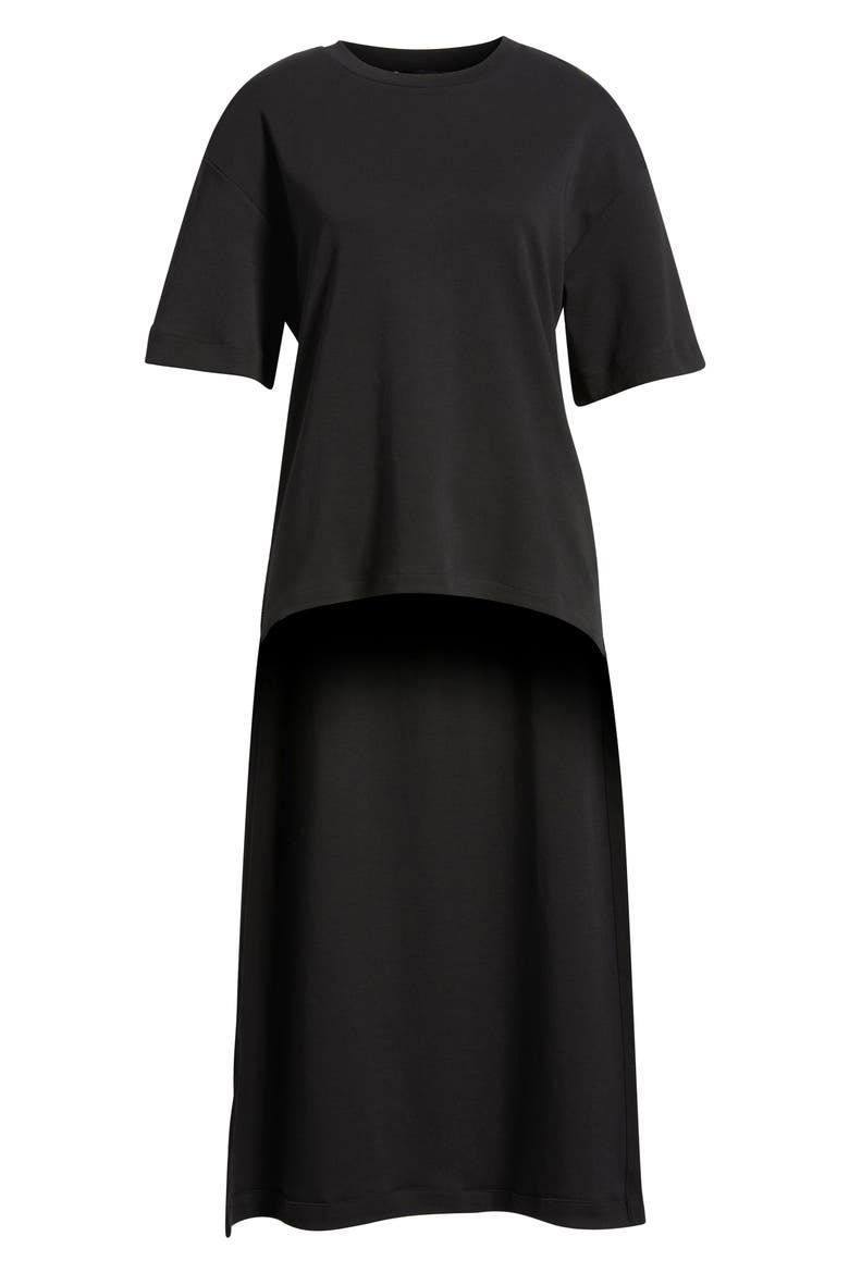 Iris T-Shirt Midi Dress, Alternate, color, BLACK