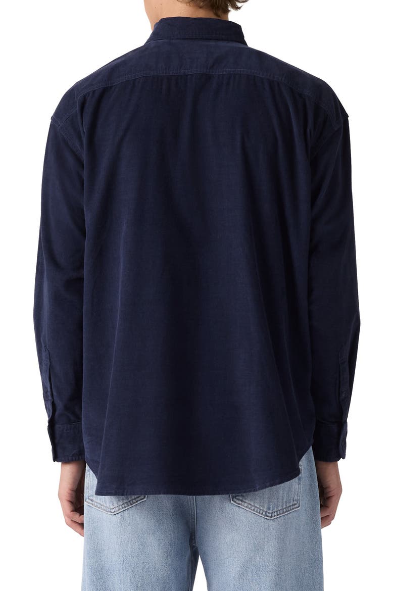Loose Fit Cotton Button-Up Shirt, Alternate, color, NAVY BLAZER