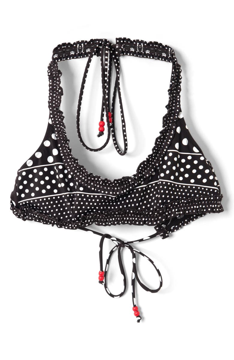 Damson Madder Cove Dot Ruffle Swim Top, Alternate, color, Multi