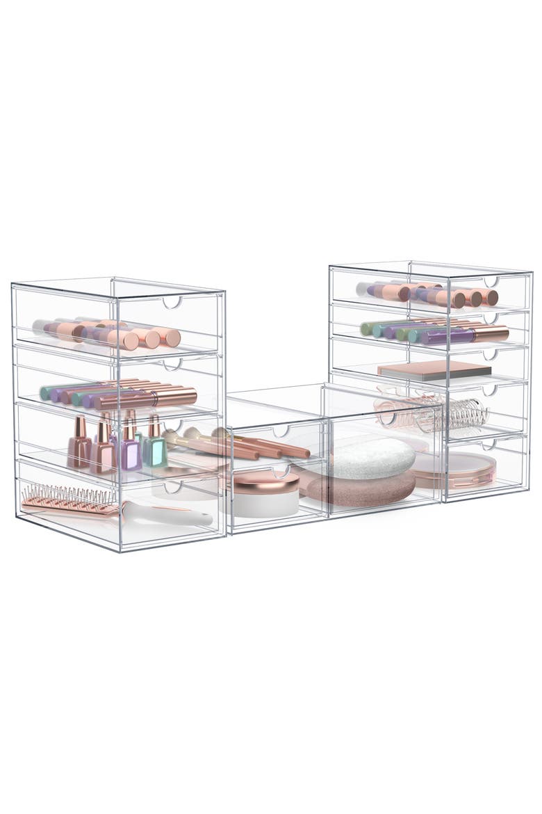 12-Drawer Acrylic Organizer, Main, color, CLEAR