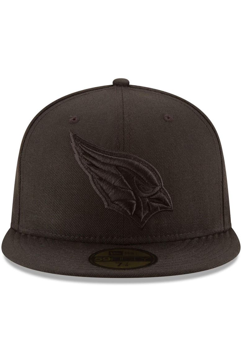 Men's New Era Arizona Cardinals Black on Black 59FIFTY Fitted Hat, Alternate, color, BLACK