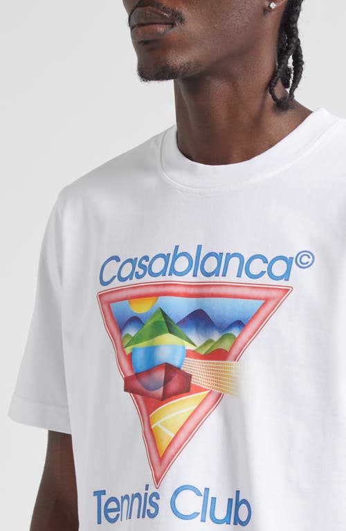 Casablanca White Crewneck T-shirt With Logo On The Front In Cotton Man In White