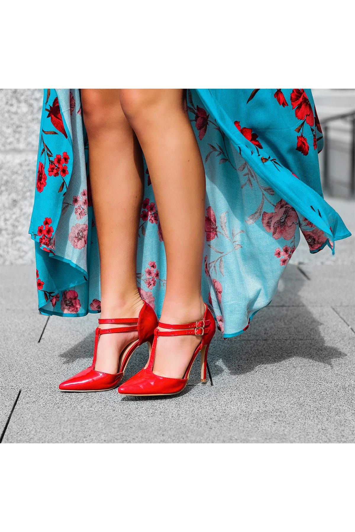 Patent T-Strap Pump - Wide Width Available, Alternate, color, RED