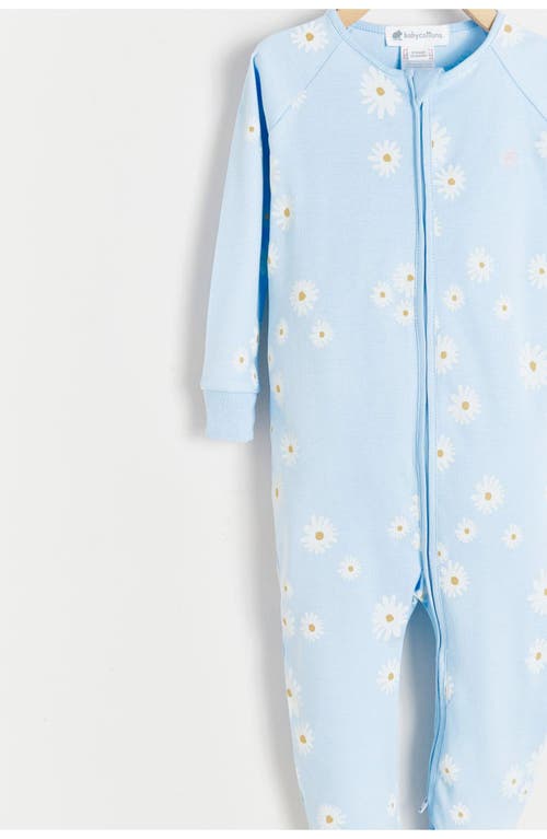 Shop Babycottons Rita Zip One-piece Snug Pajamas In Blue