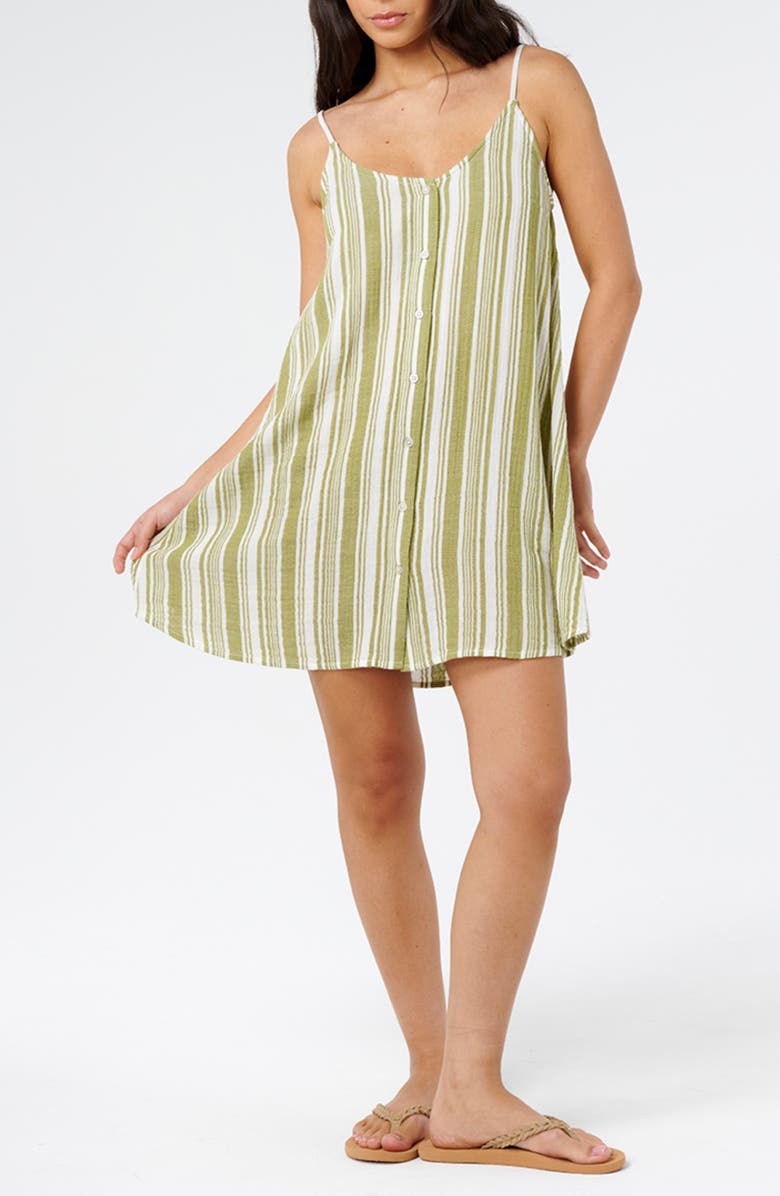 Rip Curl Surf Stripe Cotton Gauze Cover-Up Dress, Main, color,