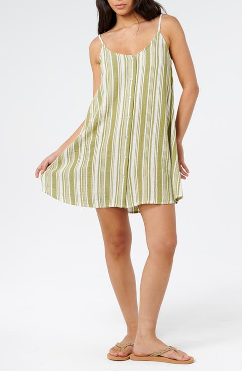 Surf Stripe Cotton Gauze Cover-Up Dress