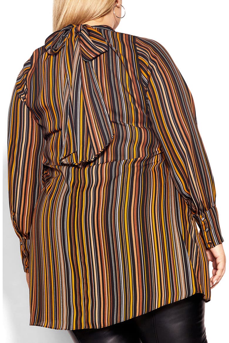 Tie Back Tunic Top, Alternate, color, STRIPE