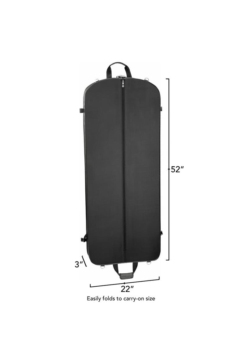 52" Premium Travel Garment Bag with shoulder strap and two large pockets, Alternate, color, Grey